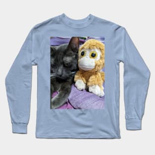 Smokey cat and monkey toy Long Sleeve T-Shirt